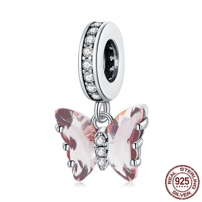 WOSTU Plata de Ley 925 auténtica corazón cuentas flor Retro patrón dijes colgante ajuste Original DIY pulsera collar joyería de plata