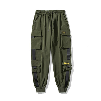 Streetwear pantalones negros cintura elástica pantalones de chándal verano otoño Hip Hop mujer Pantalones