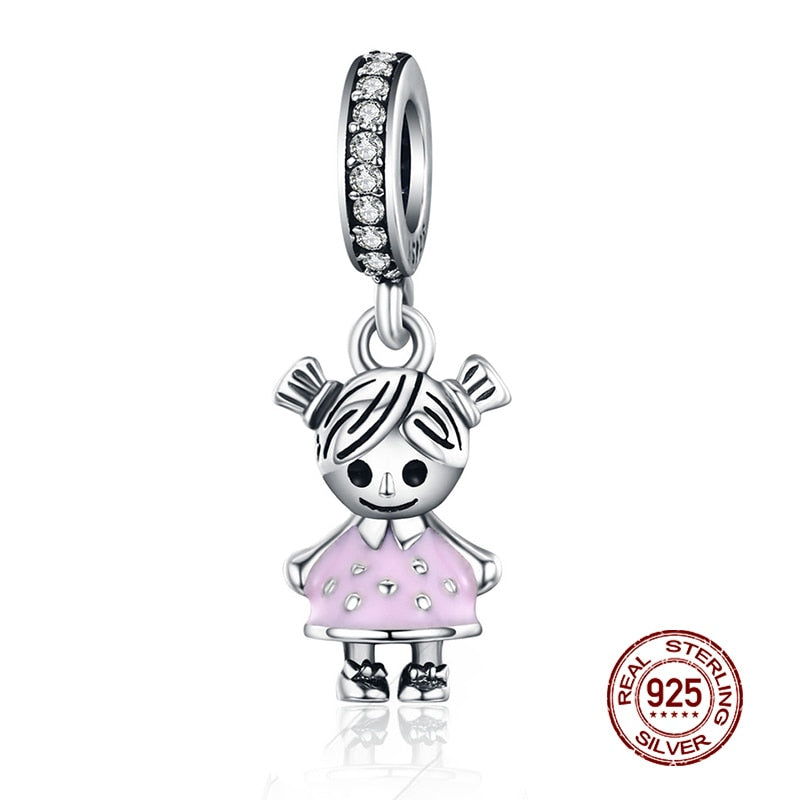 WOSTU 925 plata esterlina mujeres niño niñas mascota cámara abeja encanto café mariquita cuentas ajuste DIY Original pulsera colgantes joyería