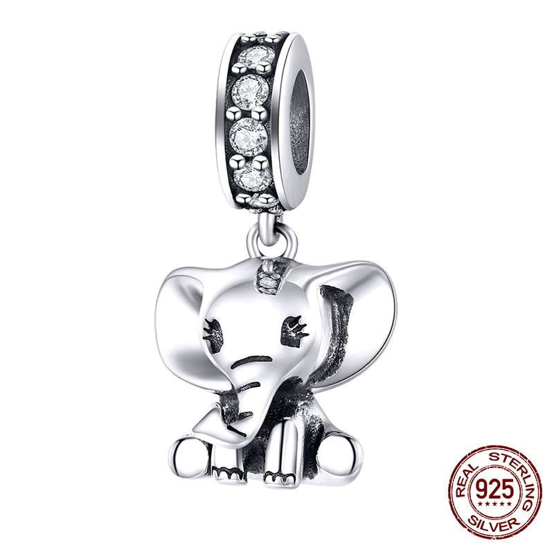 WOSTU 925 plata esterlina mujeres niño niñas mascota cámara abeja encanto café mariquita cuentas ajuste DIY Original pulsera colgantes joyería