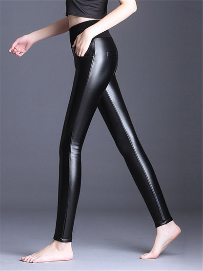 Pantalones pitillo negros para mujer, otoño invierno, cintura alta, estilo urbano, nueva colección