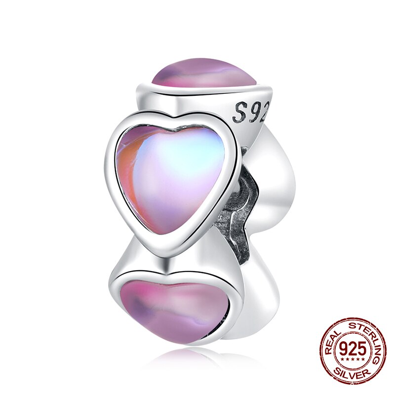 WOSTU Real 925 Sterling Silver 15 Styles Pet Vintage Heart Spacer Stopper Beads fit Wostu original Charm Bracelet Jewelry CQC593