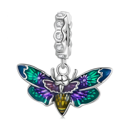 WOSTU 925 plata esterlina colorido gradiente carpa diablo flor encantos pez colgante dragón escala cuentas ajuste DIY pulsera collar