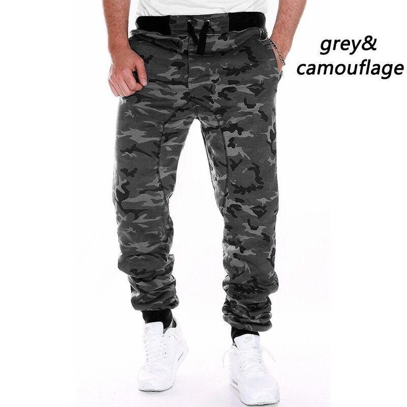 Pantalones de chándal Hombres Camuflaje Elasticidad Militar Cargo Pantalones Cordón Multi bolsillos Bottoms Casual Jogger Pantalones