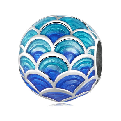 WOSTU 925 plata esterlina colorido gradiente carpa diablo flor encantos pez colgante dragón escala cuentas ajuste DIY pulsera collar