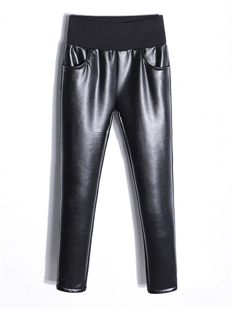 Black  Women Skinny Pants Autumn Winter High Waist Female Street Bottom Pencil Trousers, New Collection