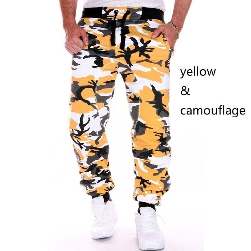 Pantalones de chándal Hombres Camuflaje Elasticidad Militar Cargo Pantalones Cordón Multi bolsillos Bottoms Casual Jogger Pantalones