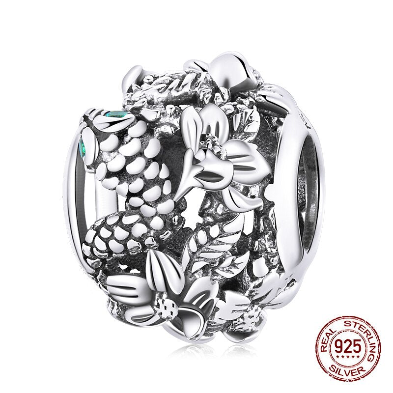 WOSTU 925 plata esterlina mujeres niño niñas mascota cámara abeja encanto café mariquita cuentas ajuste DIY Original pulsera colgantes joyería