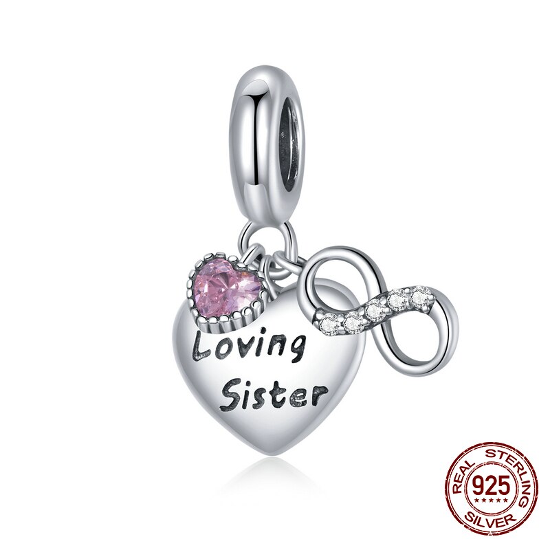 WOSTU 100% 925 Sterling Silver Heart Vintage Charms Beads Fit Original DIY Bracelets Necklace Mother&#39;s Day Jewelry Gifts for Mom