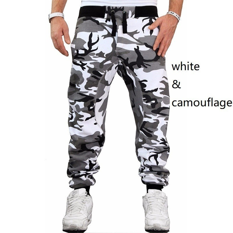 Pantalones de chándal Hombres Camuflaje Elasticidad Militar Cargo Pantalones Cordón Multi bolsillos Bottoms Casual Jogger Pantalones