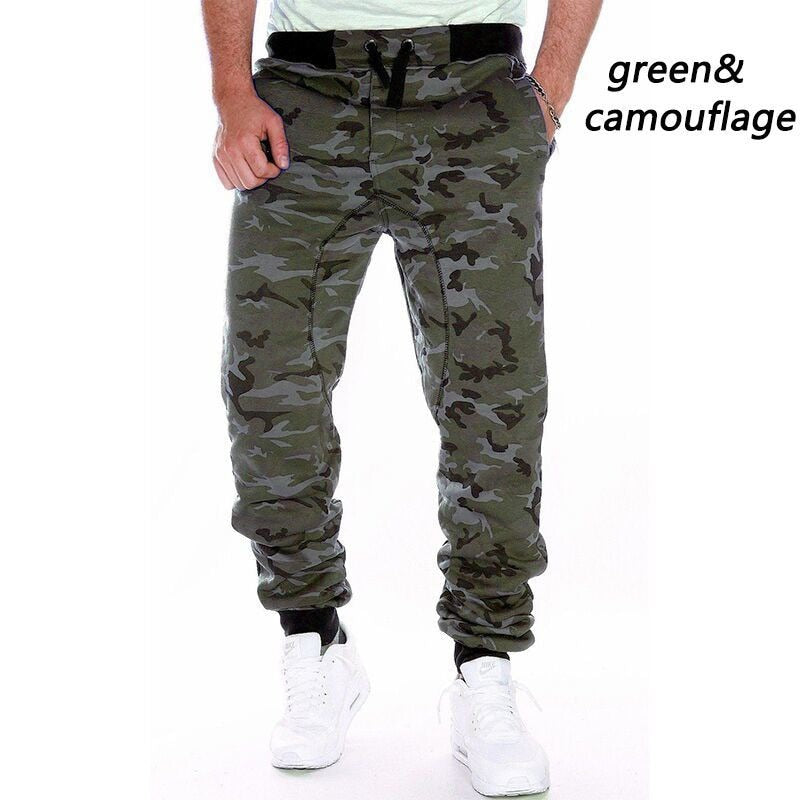 Pantalones de chándal Hombres Camuflaje Elasticidad Militar Cargo Pantalones Cordón Multi bolsillos Bottoms Casual Jogger Pantalones