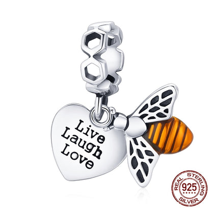 WOSTU 100% 925 Sterling Silver Heart Vintage Charms Beads Fit Original DIY Bracelets Necklace Mother&#39;s Day Jewelry Gifts for Mom