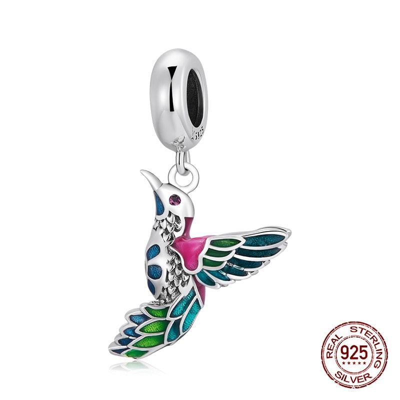 WOSTU 925 plata esterlina mujeres niño niñas mascota cámara abeja encanto café mariquita cuentas ajuste DIY Original pulsera colgantes joyería